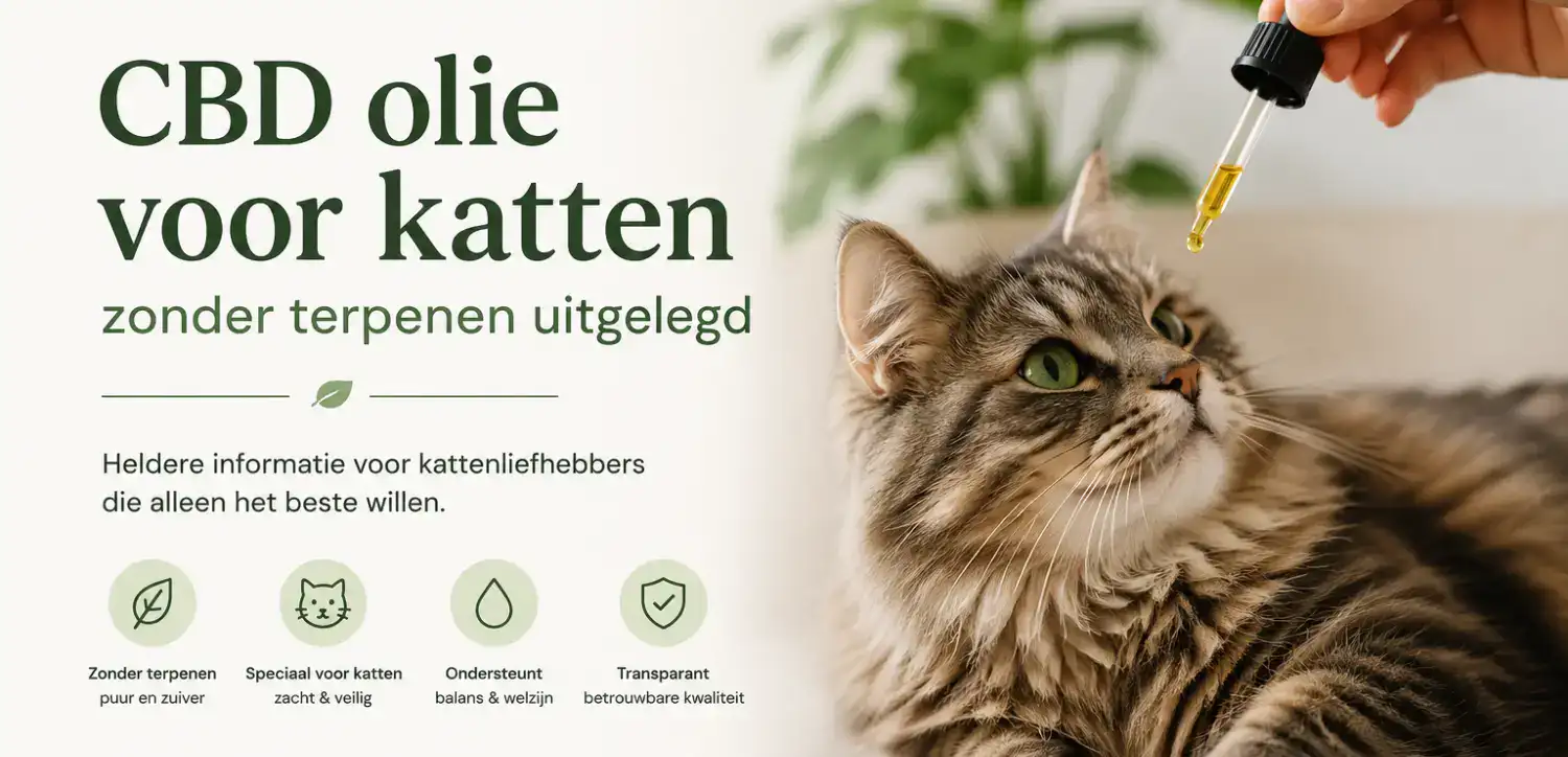 Waarom terpenenvrije CBD olie voor katten steeds populairder wordt Steeds meer katteneigenaren verdiepen zich in CBD olie als aanvulling op de dagelijkse verzorging van hun kat. Daarbij valt op dat er steeds vaker gezocht wordt naar CBD olie voor katten zonder terpenen. Waar veel CBD producten voor mensen en honden natuurlijke terpenen bevatten, kiezen steeds [&hellip;]