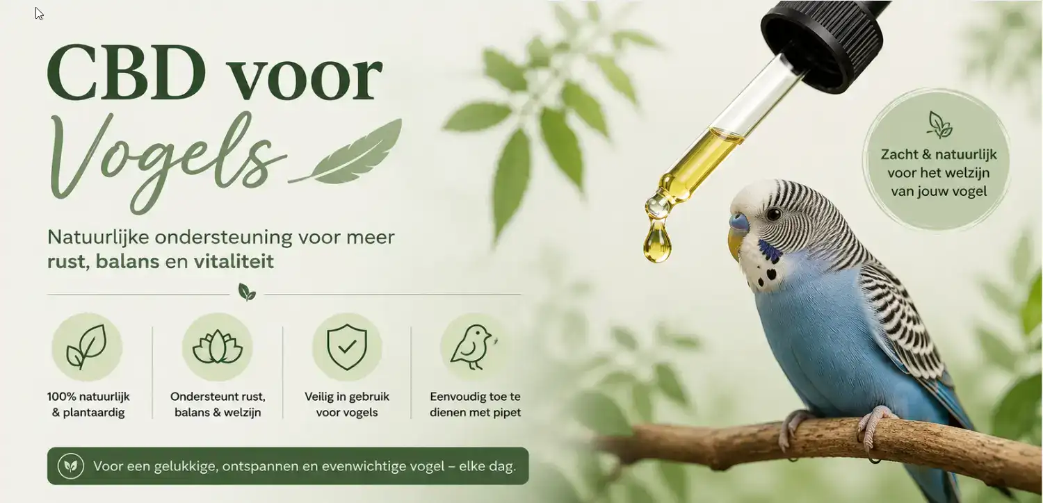 Papegaai en parkiet ontspannen dankzij CBD olie